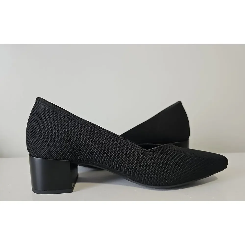 Vivaia Megan Square Toe Block Heel Pumps Womens 39.5 Black - Picture 10 of 16